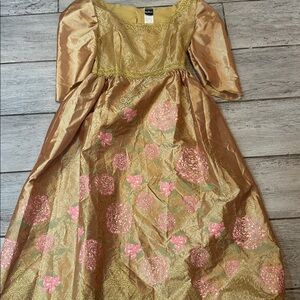Disney Princess Belle Maleficent Gold Lace Detail DressCostume Girls 12/14